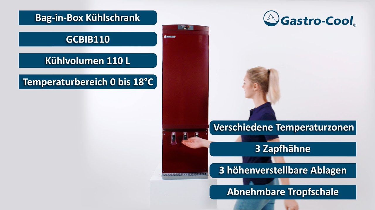 Bag-In-Box Kühlschrank weinrot GCBIB110 309001