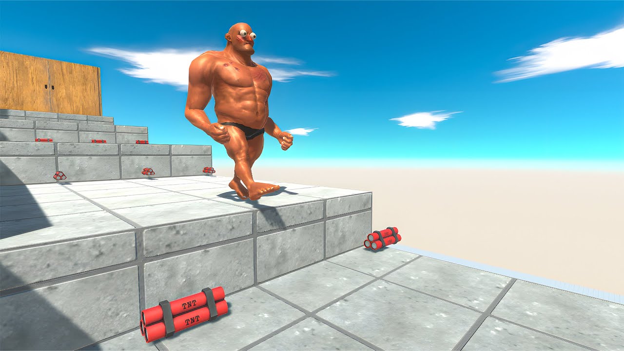 Long Jump Over TNT Traps - Animal Revolt Battle Simulator