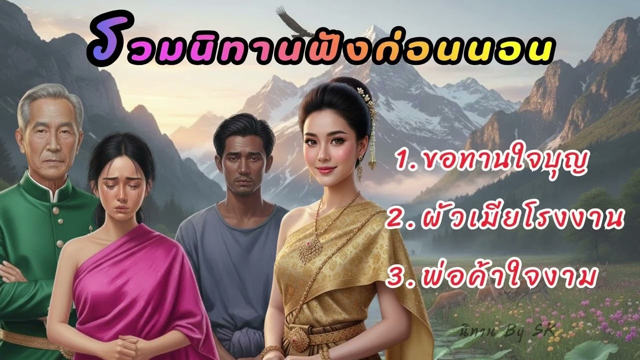 รวมนิทานฟังก่อนนอน ชุดที่ 13 ขอทานใจบุญ ผัวเมียโรงงาน พ่อค้าใจงาาม