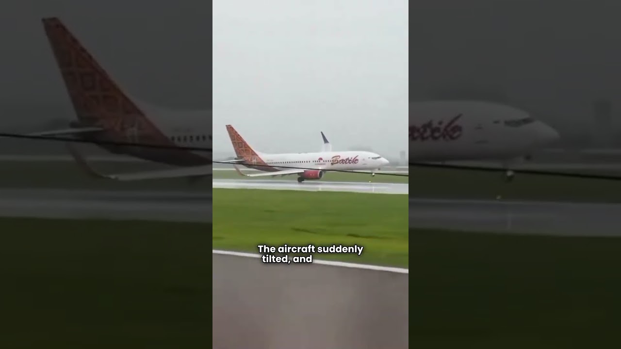 Batik Air Jet Nearly Crashes in Crosswind Landing! 🌪️✈️ #Shorts