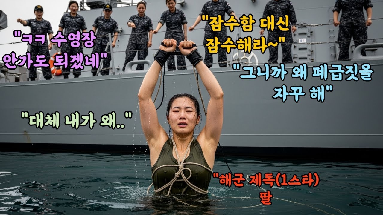 '잠수함 대신 잠수해' 밧줄로 묶어 신병을 바다에 던져버린 미친 선임들, 그녀의 아버지가 '해군 제독'인 걸 알게 된 순간 모든게 바뀌었다