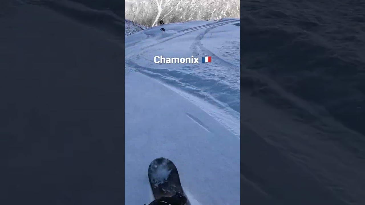 Backcountry powder snowboarding at Chamonix 🇫🇷