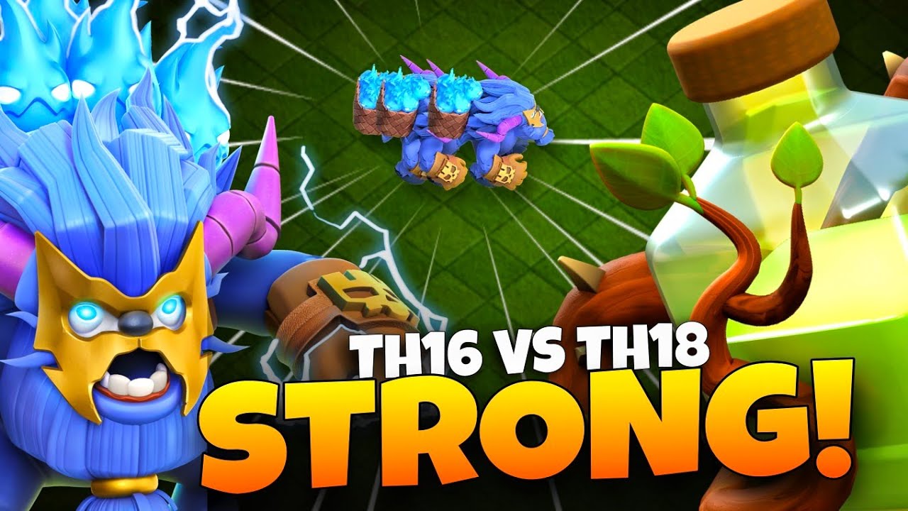TH16 VS TH18 🔥 I Crushing th18 with th16 super yeti army 