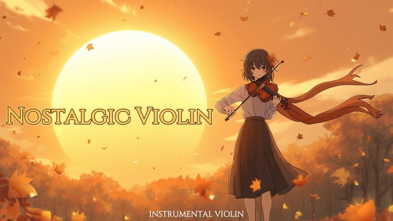 Golden Sunset Violin 🎻 Relaxing Anime Nostalgia Instrumental for Study, Sleep & Peaceful Mind