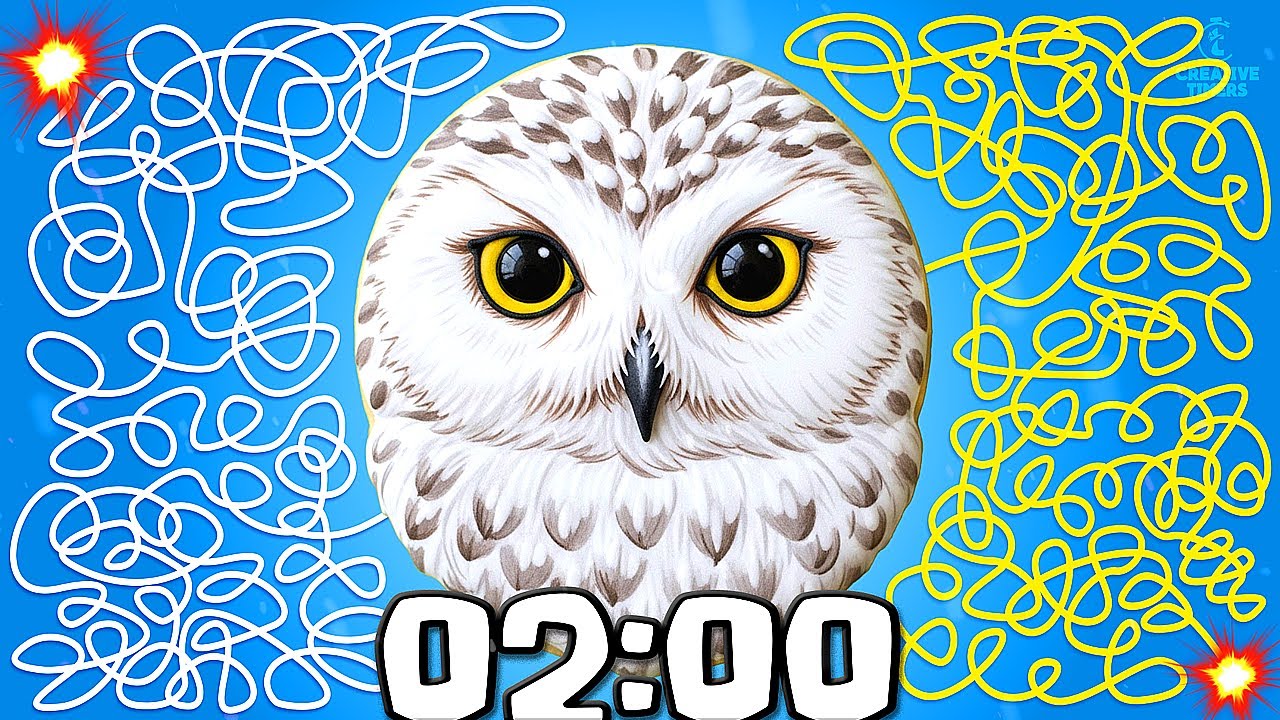 2-МИНУТНЫЙ Таймер - ПОЛЯРНАЯ СОВА (ПЕЧЕНЬЕ-БОМБА) 🦉​❄️​ Зимний обратный отсчет с музыкой