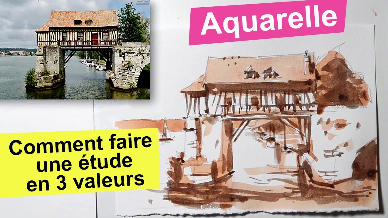 Aquarelle - comment faire une étude en 3 valeurs ?