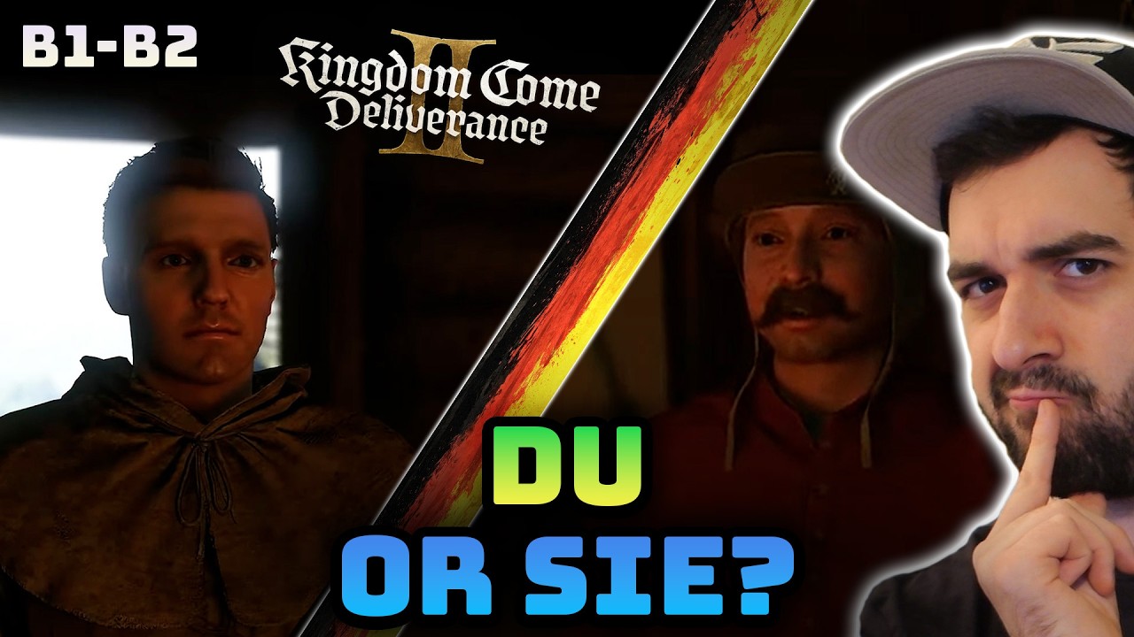 Learn German with Kingdom Come: Deliverance II — du vs Sie, ja wohl, zum Glück explained (B1–B2)