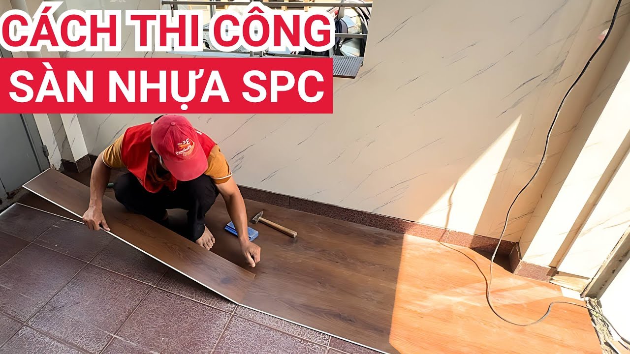Bí quyết thi công sàn nhựa hèm khóa SPC  nhanh và đúng kỹ thuật | Sàn nhựa giả vân gỗ màu xám