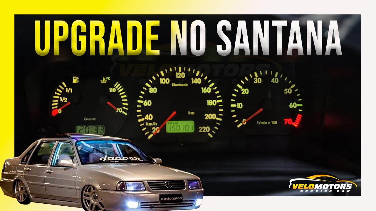Painel Santana personalizado em led ponteiro e interior todo vermelho estilo GOLF  #vw #santana