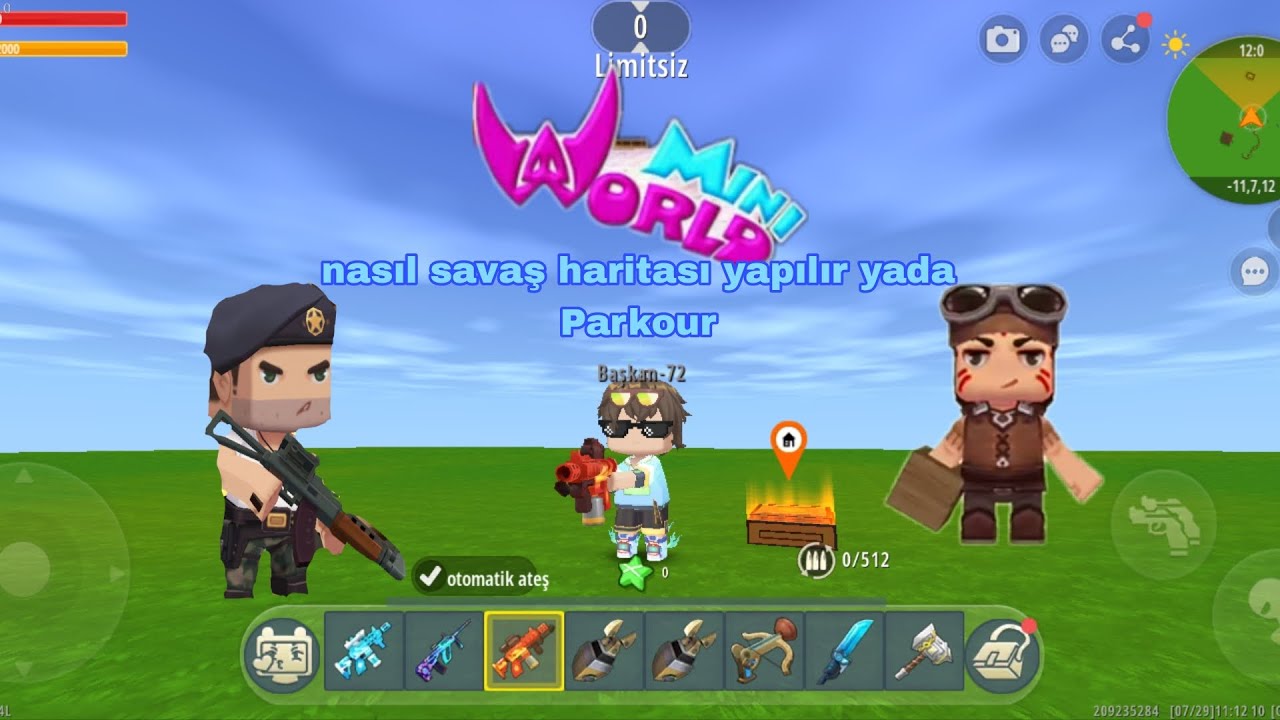 Mini World: mini world da nasıl savaş haritası yapılır yada Parkour 