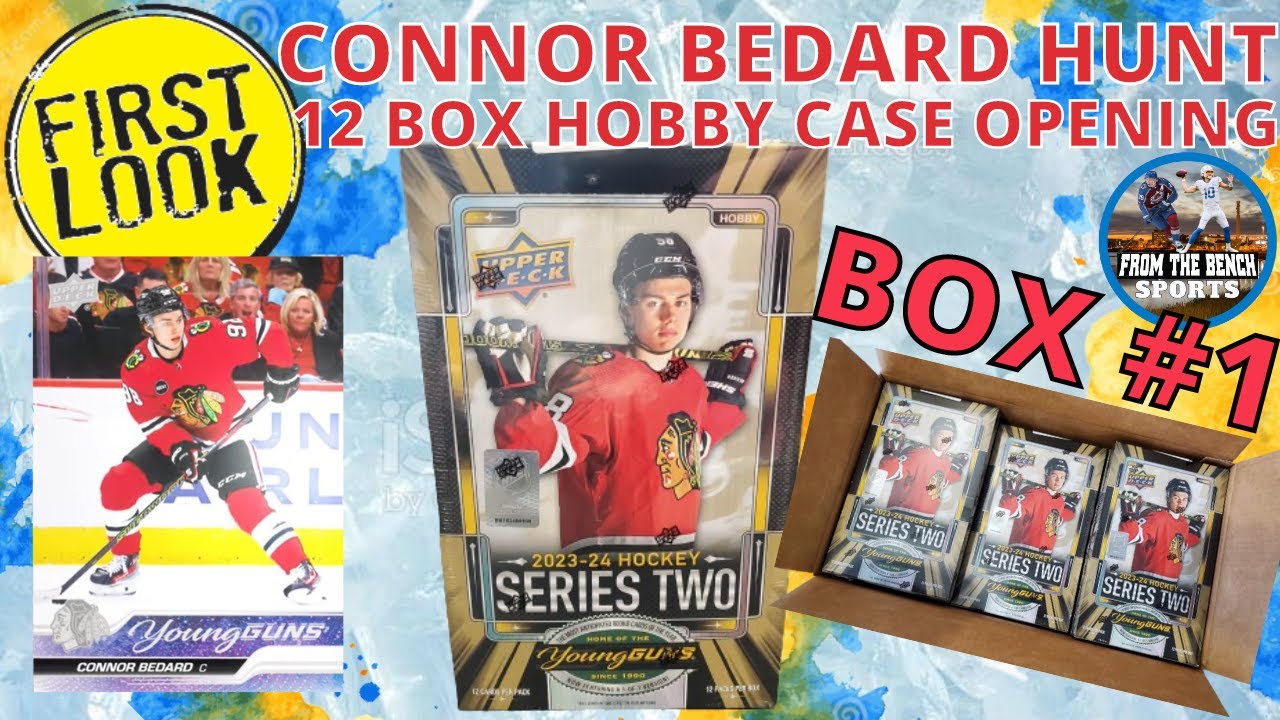 FIRST LOOK - 2023-24 UPPER DECK SERIES 2 HOCKEY HOBBY BOX #1! THE HUNT FOR CONNOR BEDARD YOUNG GUNS