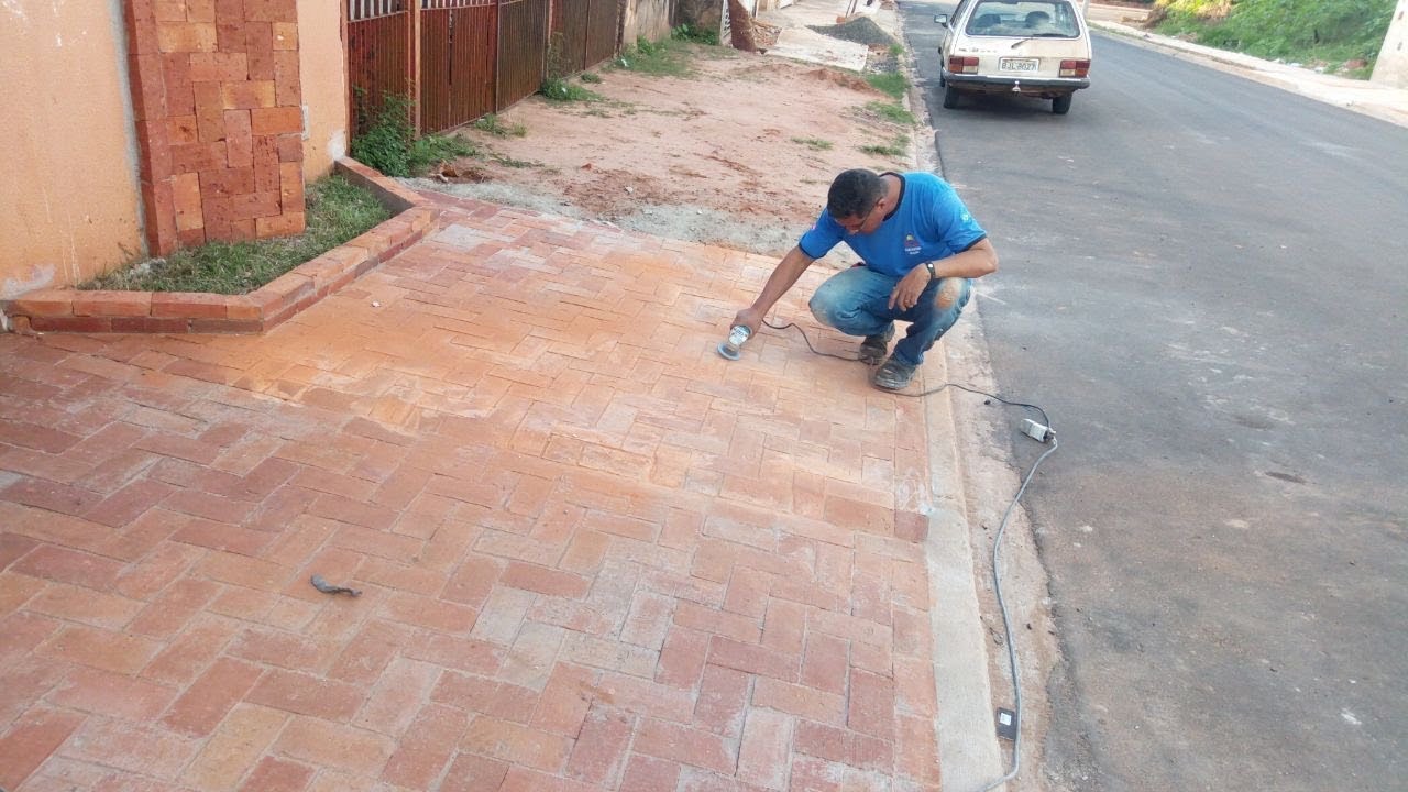 Calçada de tijolinhos aprenda fazer
