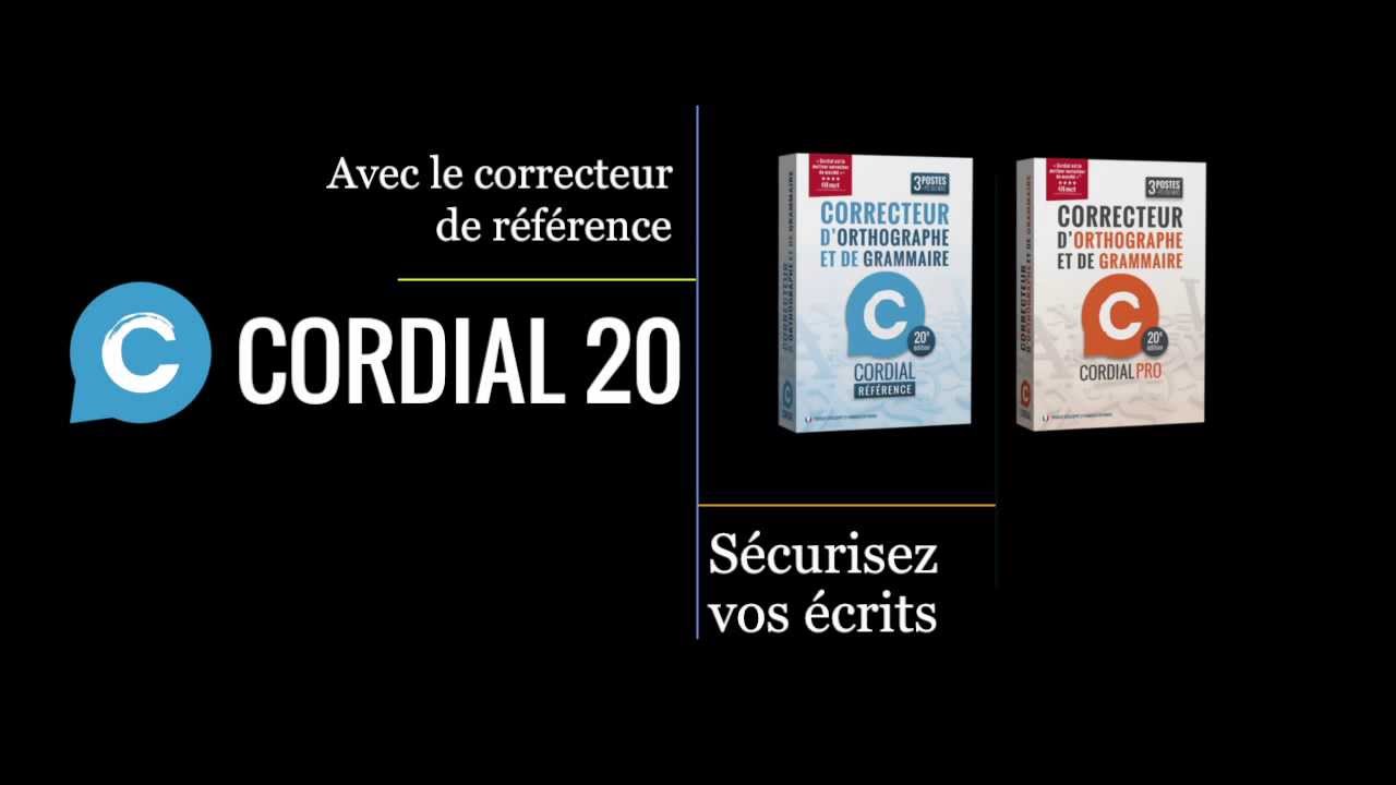 Cordial, le correcteur de grammmaire et d'orthographe de r&eacute;f&eacute;rence