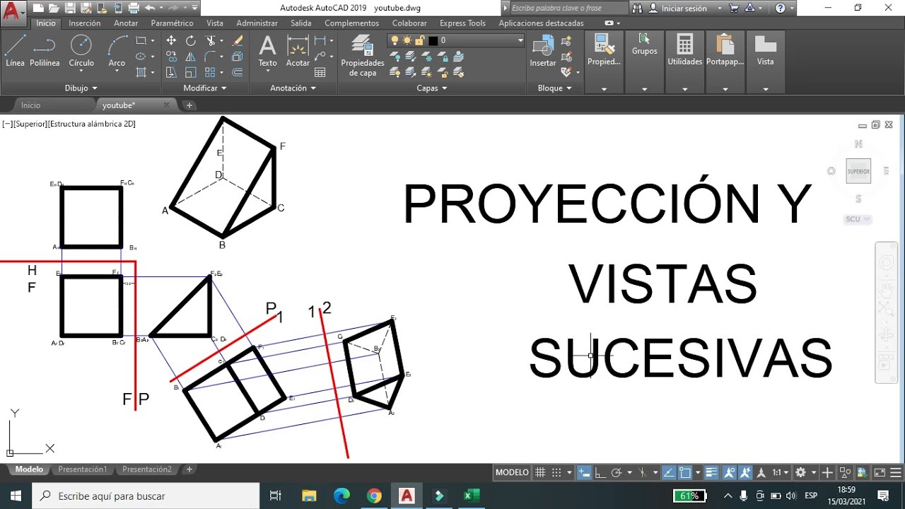 PROYECCIÓN DE SÓLIDOS | VISTAS SUCESIVAS | GEOMETRÍA DESCRIPTIVA