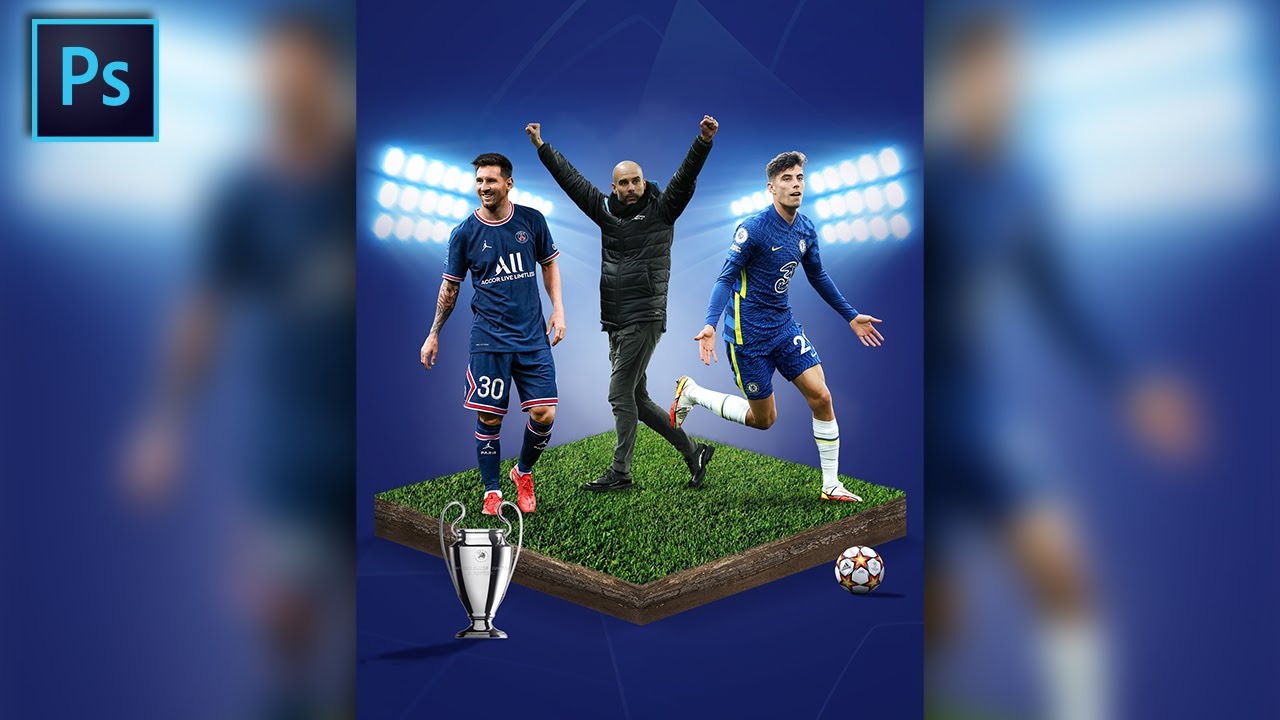 Isometric Photoshop Sports Poster Tutorial: Champions League