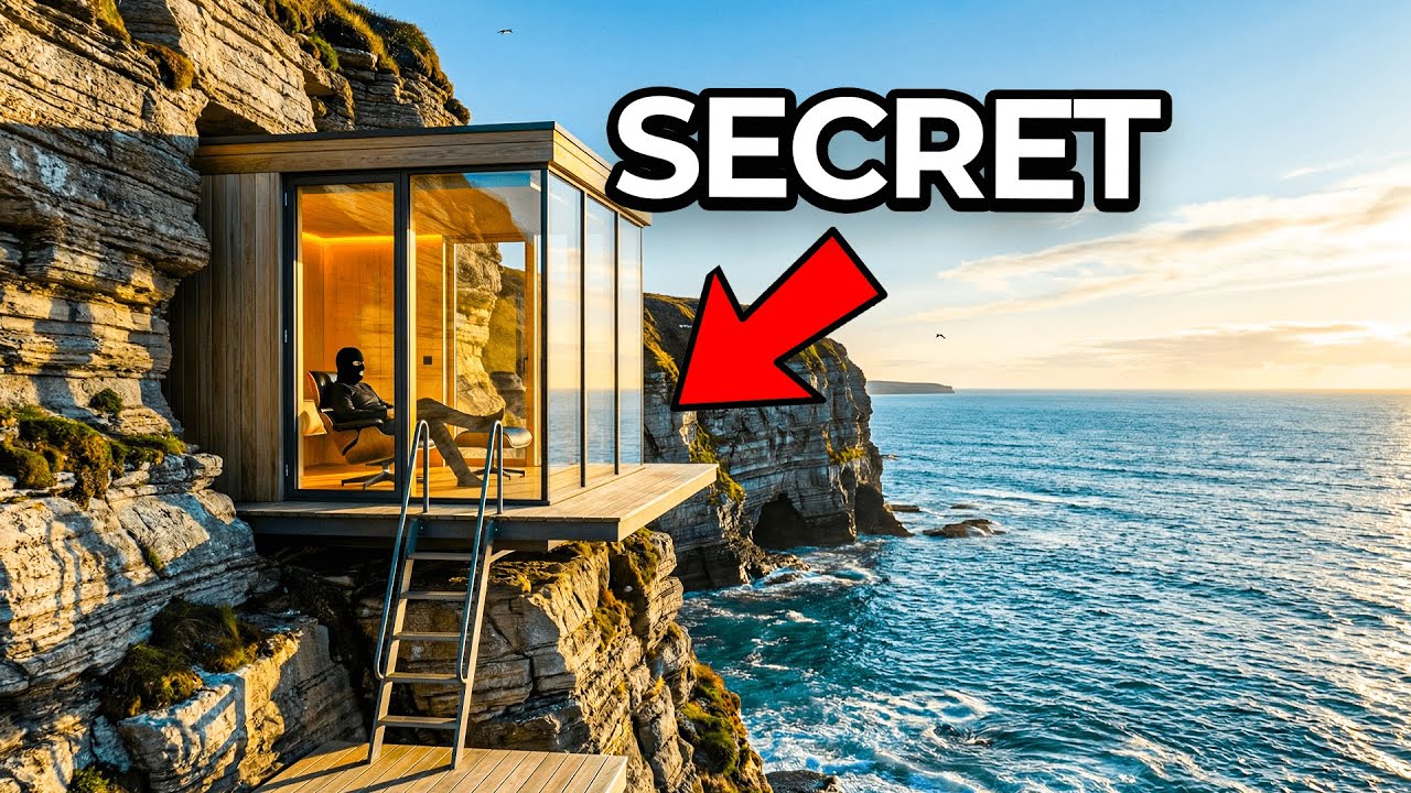 IMPOSSIBLE! Man Builds a SECRET SHELTER Inside A Cliff!