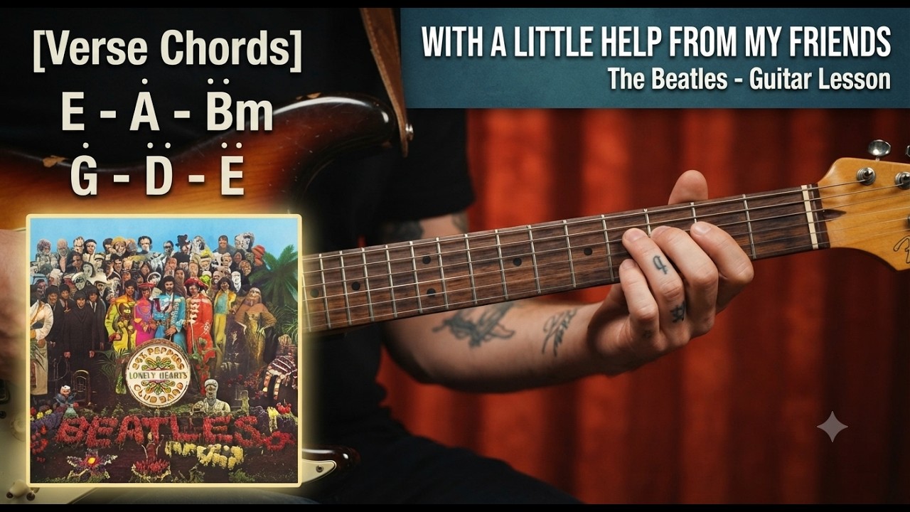 With a Little Help From My Friends - The Beatles - Guitar Lesson