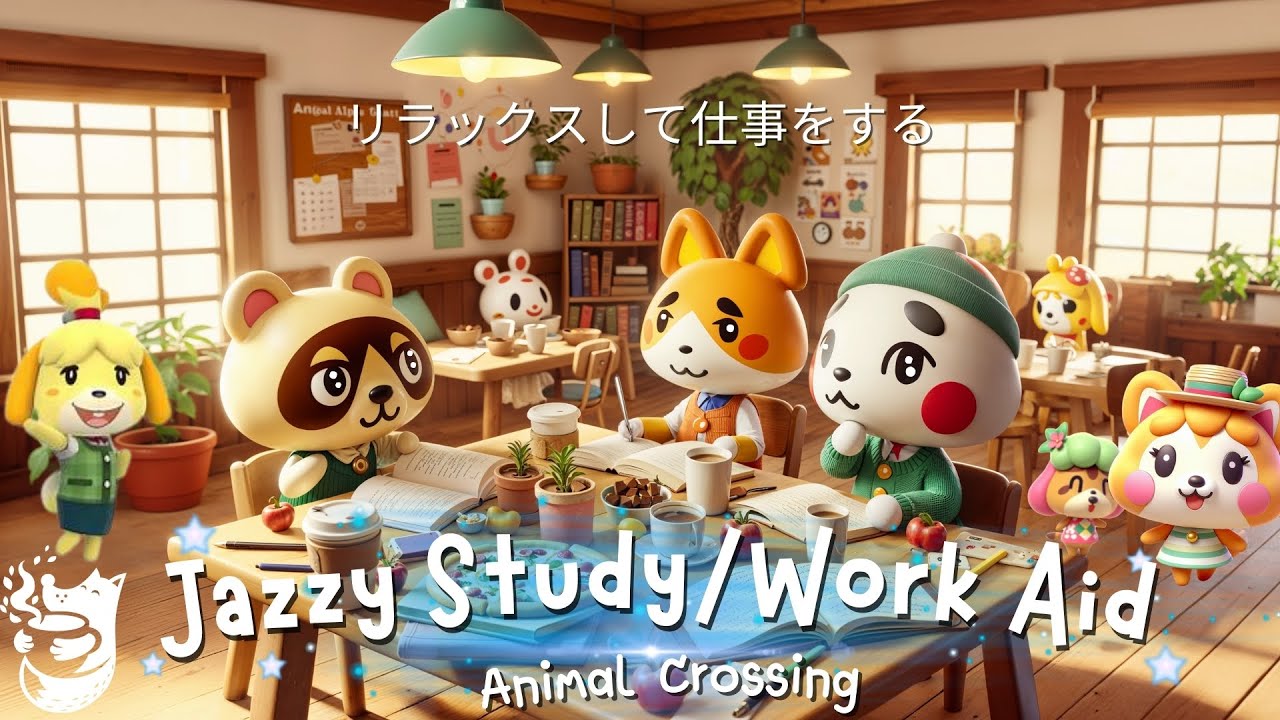 Animal Crossing ambience + Jazzy Study/Work Aid ☕ Cute Chatters + Best Lo-fi Playlist to Relax ✨