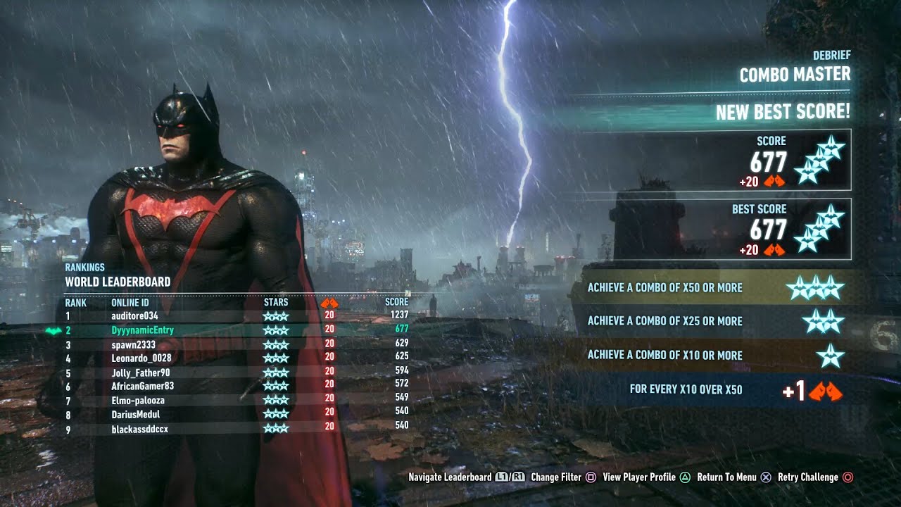 Combo Master - Batman - x677 - World Record [PS4] | Batman: Arkham Knight