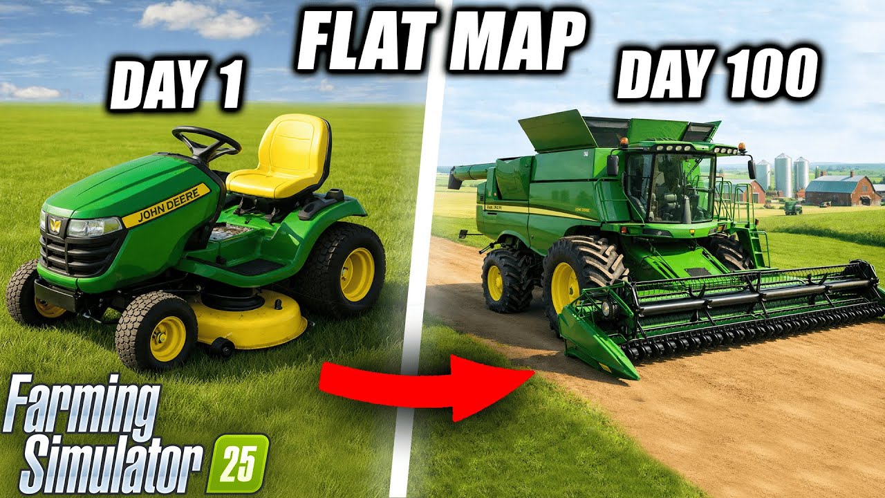 I Spent 100 Days on a Flat Map… Was It Worth It? - Farming Simulator 2025 (Flat MAP)