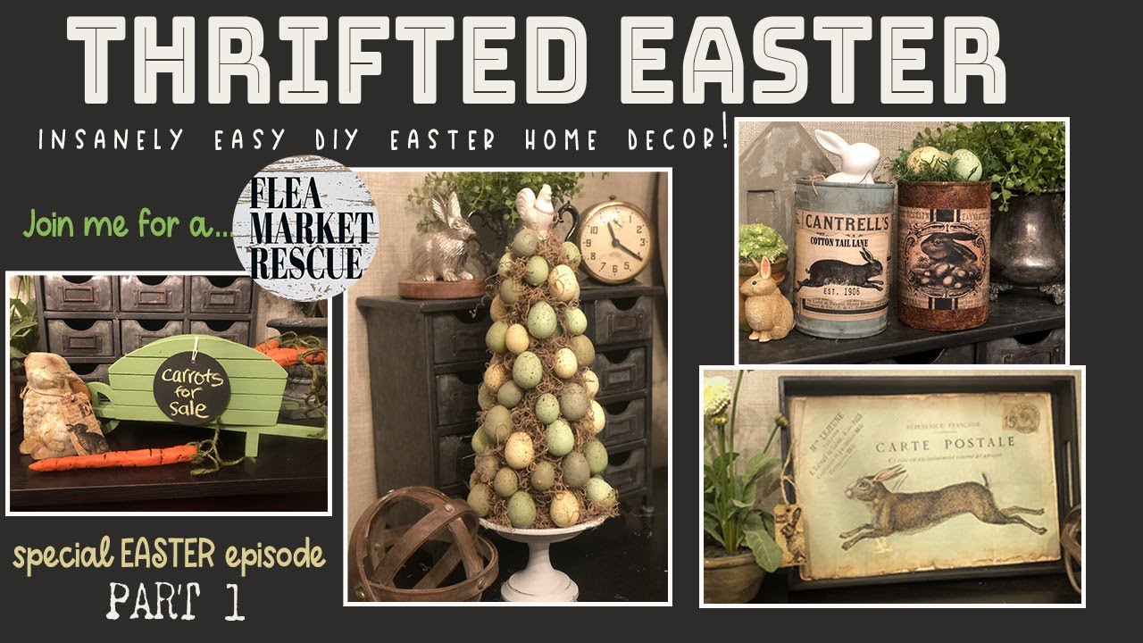 DIY EASTER HOME DECOR THRIFT STORE MAKEOVER-EASTER DIY DECORATING (PART 1)