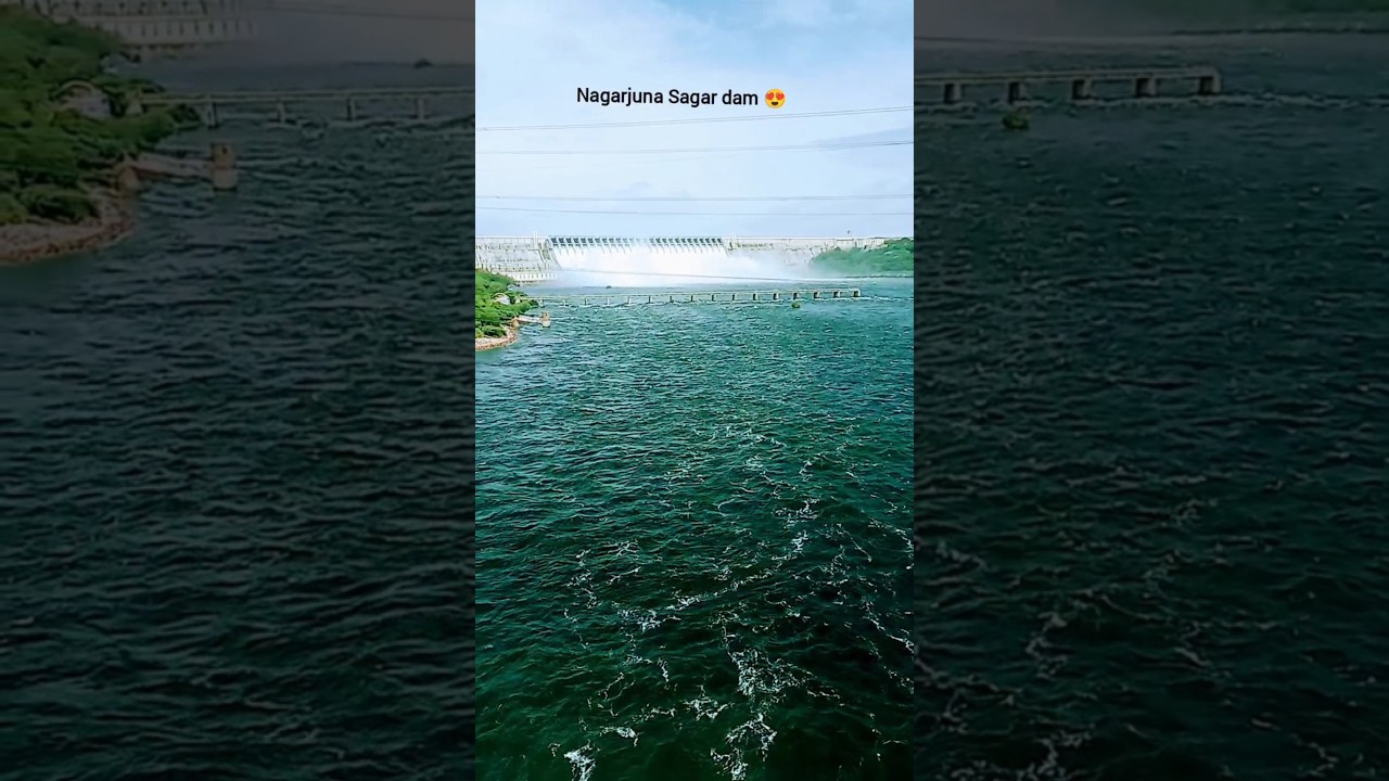 India&rsquo;s Water Power 💧 | Nagarjuna Sagar Dam View 😍#ExploreIndia #Shorts #DamView #WaterFlow