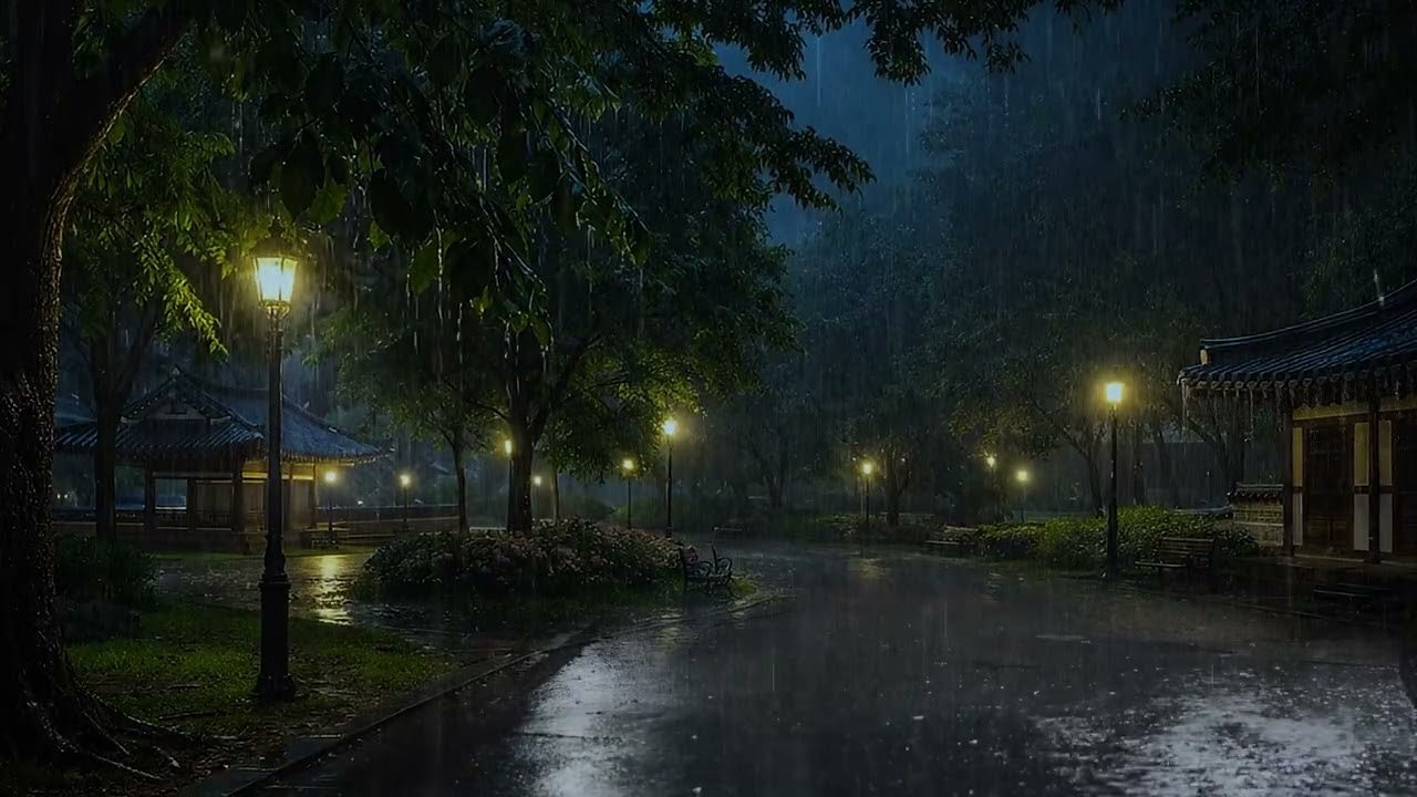 Instant Deep Sleep with Soft Rain on Quiet Park | ASMR Rain Sounds for Insomnia