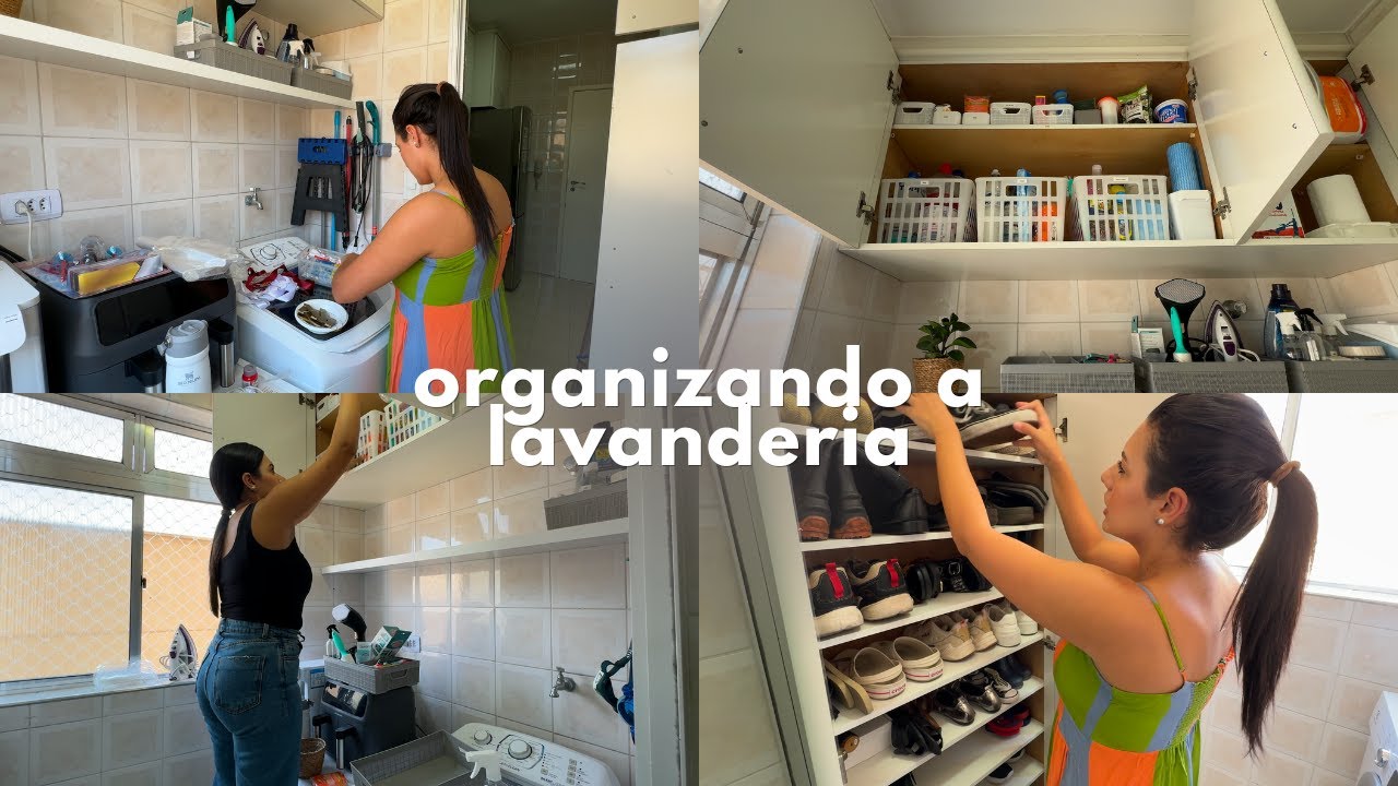 Organizando a lavanderia pequena 🪣 |  Dicas de como fazer uma organização funcional e bonita ✨