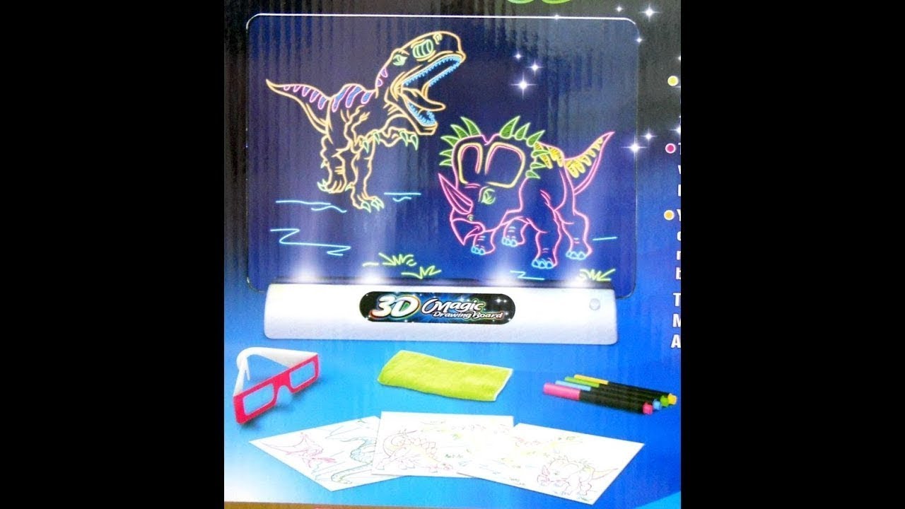 Магическая 3D доска для рисования Magic Drawing Board. Светящийся 3D планшет для рисования