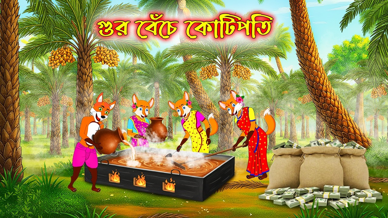 গুড় বেচে কটিপতি | Gur Beche Kotipoti | Bangla Cartoon | Fox Cartoon | Interesting & Comedy stories
