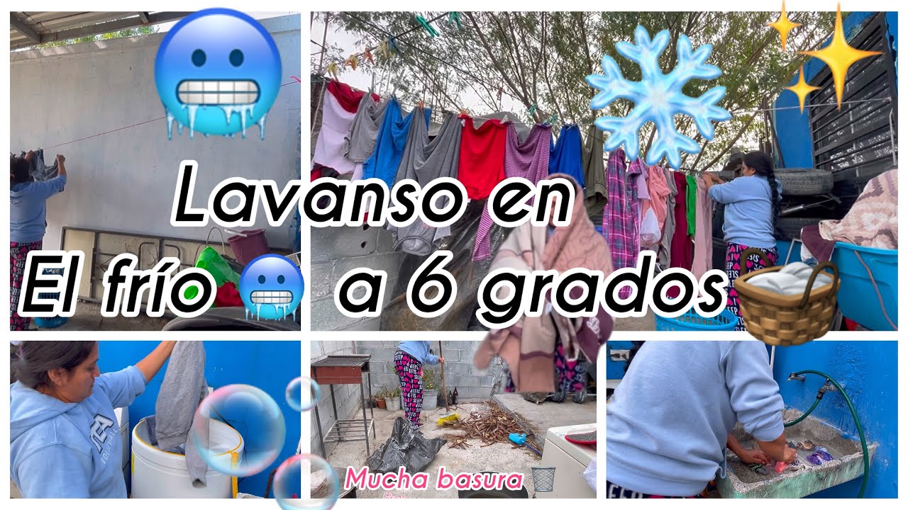 Me muero de frío 🥶 🥹😢pero tenía que lavar a 6 grados de frío ❄️ 😖