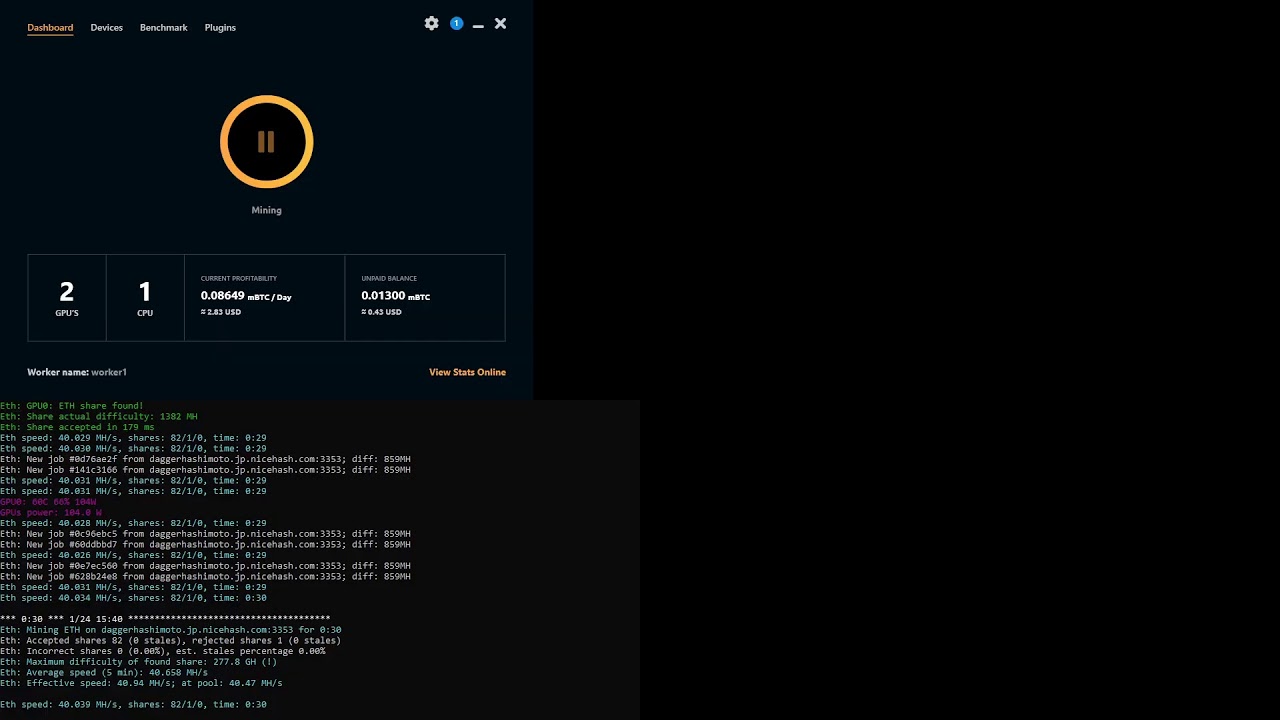 Basic Miner - Gigabyte RX 5600 XT 40 MH/s