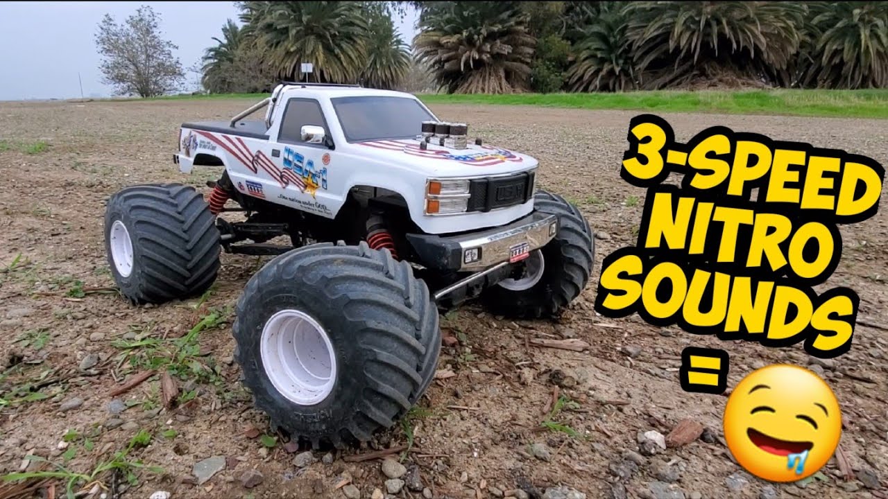 3-Speed Nitro Kyosho USA-1 Truck FINALLY shifting!