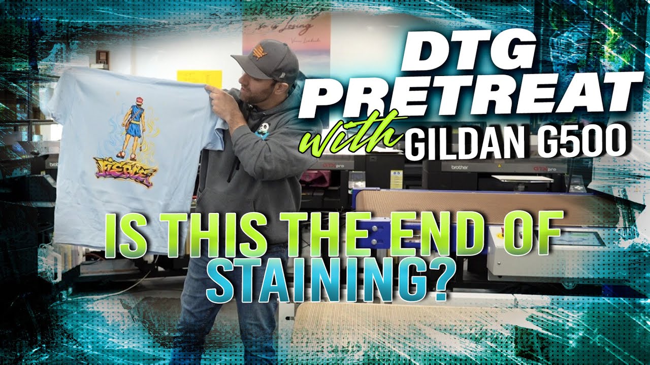 DTG pretreatment and printing with Gildan 5000, no more stains or discoloring