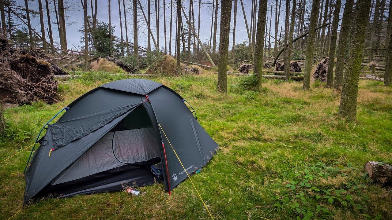 woodland wild camp in the Mourne Mountains with the Terra Nova Pioneer Lite 2
