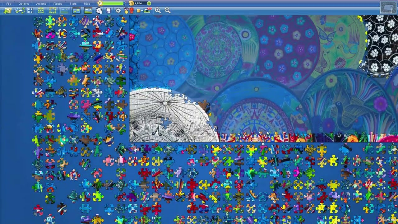 1000pieces Colorful Plates in 1h32min