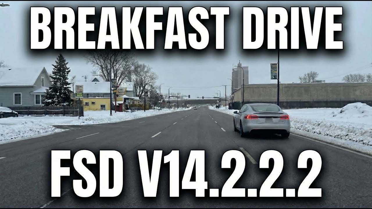 Утренний завтрак. Поездка на бранч с FSD v14.2.2.2