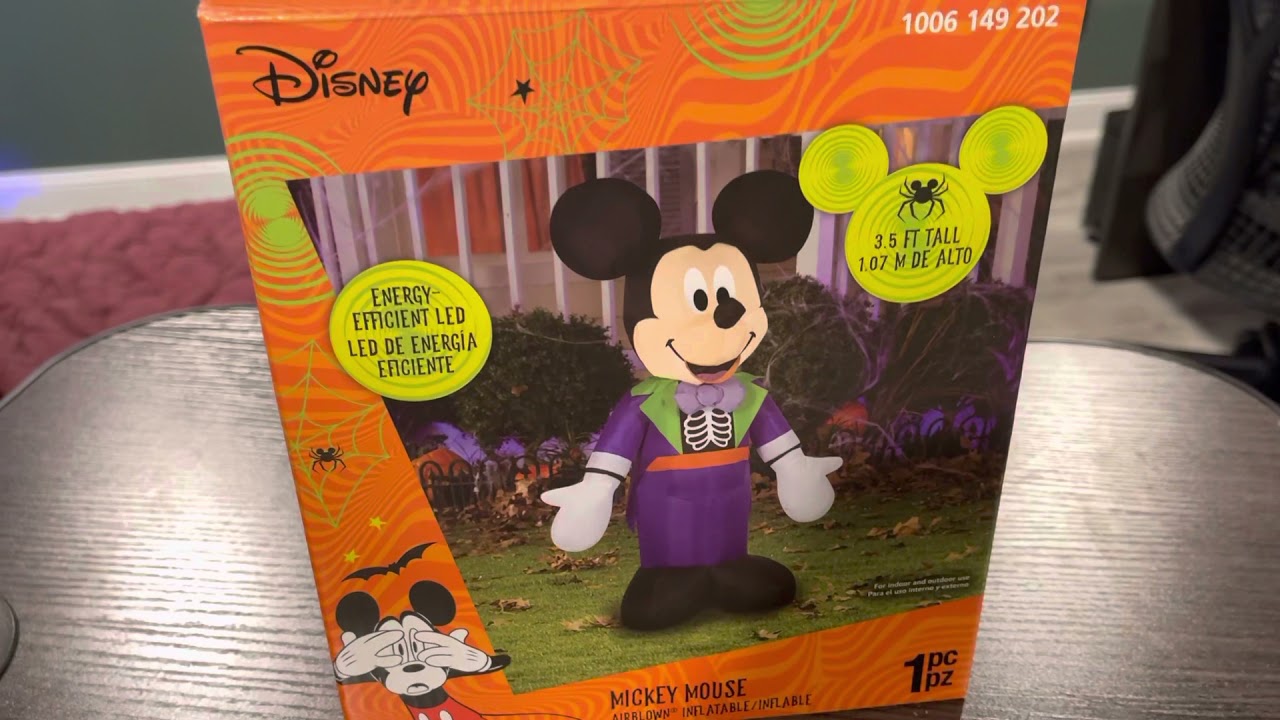 New 2021 3.5 ft gemmy inflatable Mickey Mouse skeleton