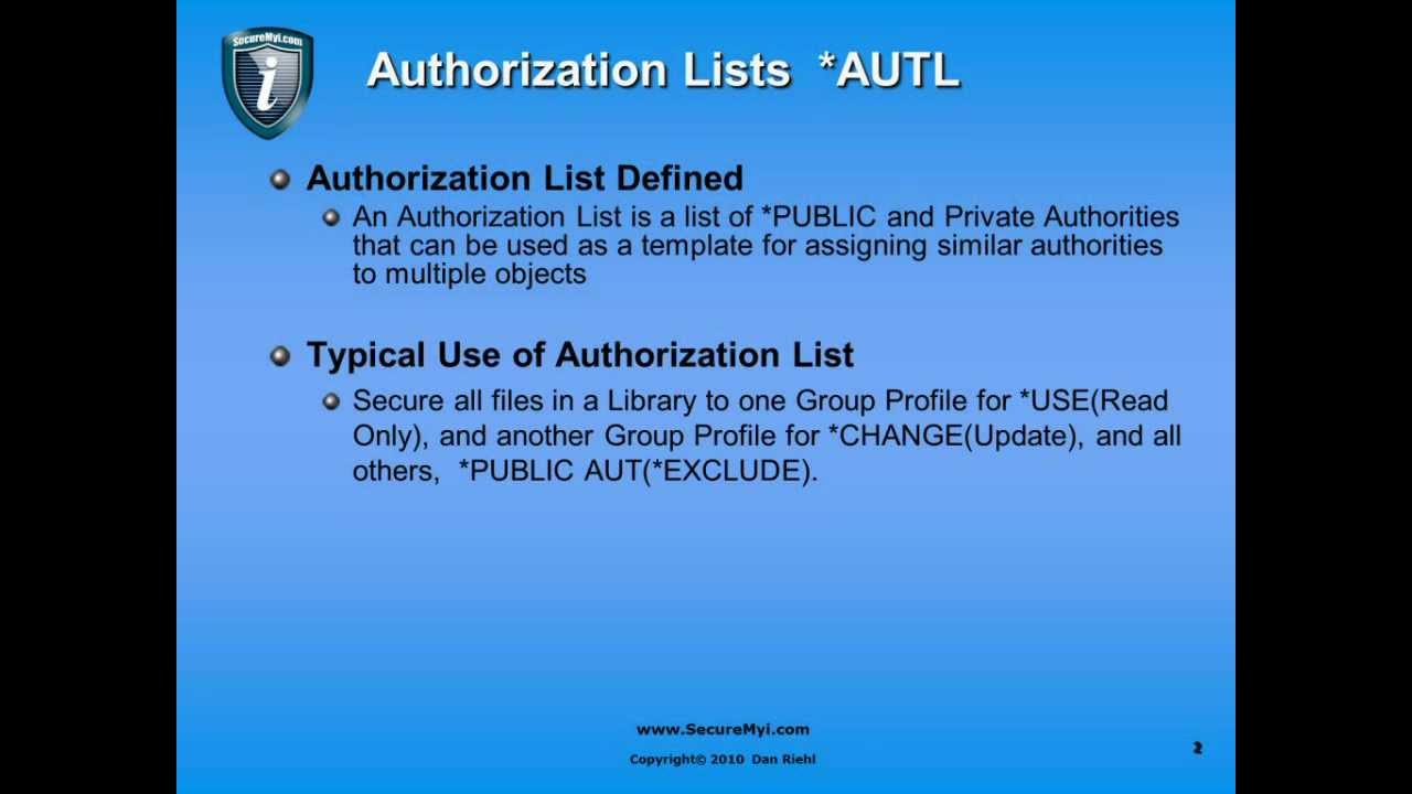 IBM i Security - Misconceptions - The Authorization List