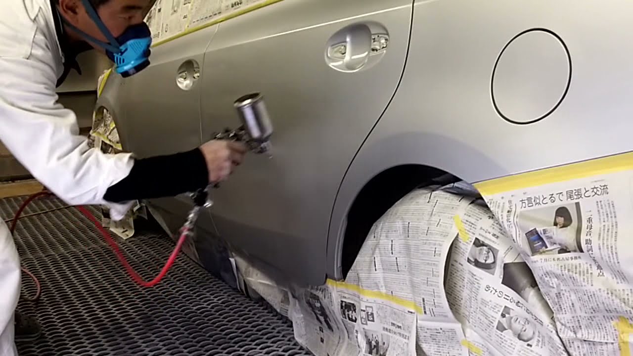 鈑金塗装プリウスアルファ　1F7　ボカシ塗装　解説入り #板金 #塗装