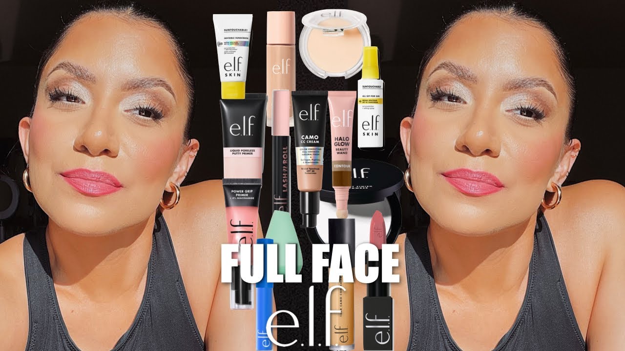 FULL FACE NEW e.l.f. Cosmetics MAKEUP & FAVORITES (one brand)+WEAR TEST *oily skin* | MagdalineJanet