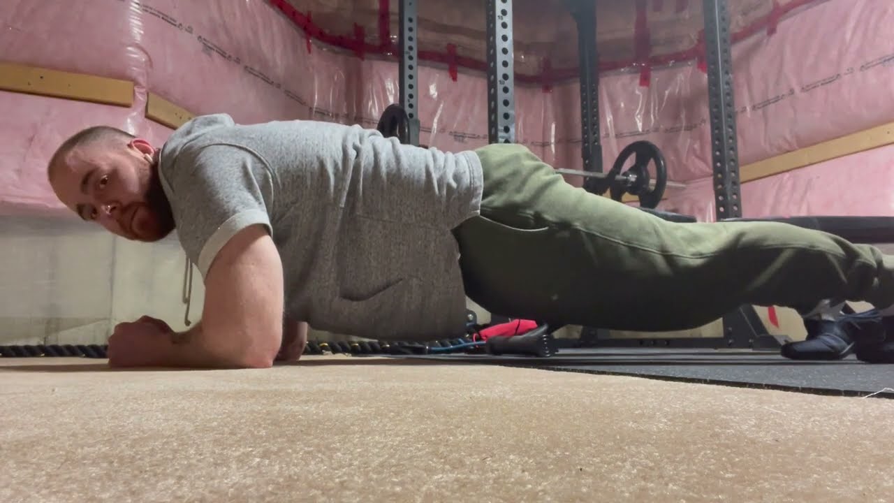 Pull workout +stretching in the home gym
