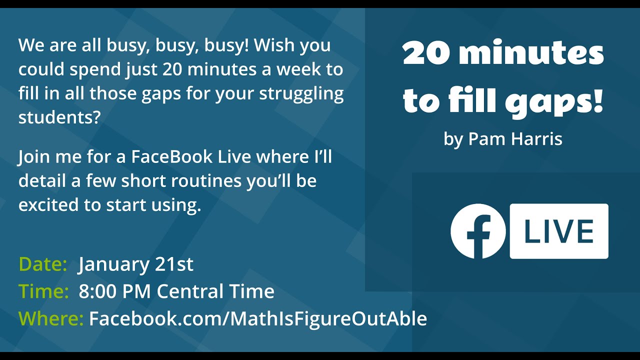 FB Live: Fill in Gaps with 20 minute activity