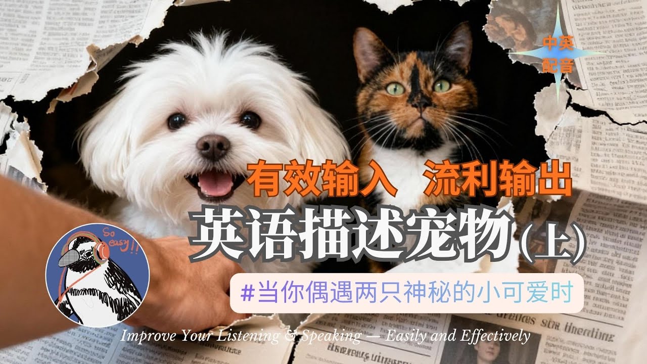 【英文練聽說】如何用英語描述寵物外形、用品和可愛之處？室友家的神秘寵物｜當你偶遇兩隻神秘的小可愛時｜輕鬆高效學習英語聽力與口語｜即聽即用｜每日英語聽說小劇場