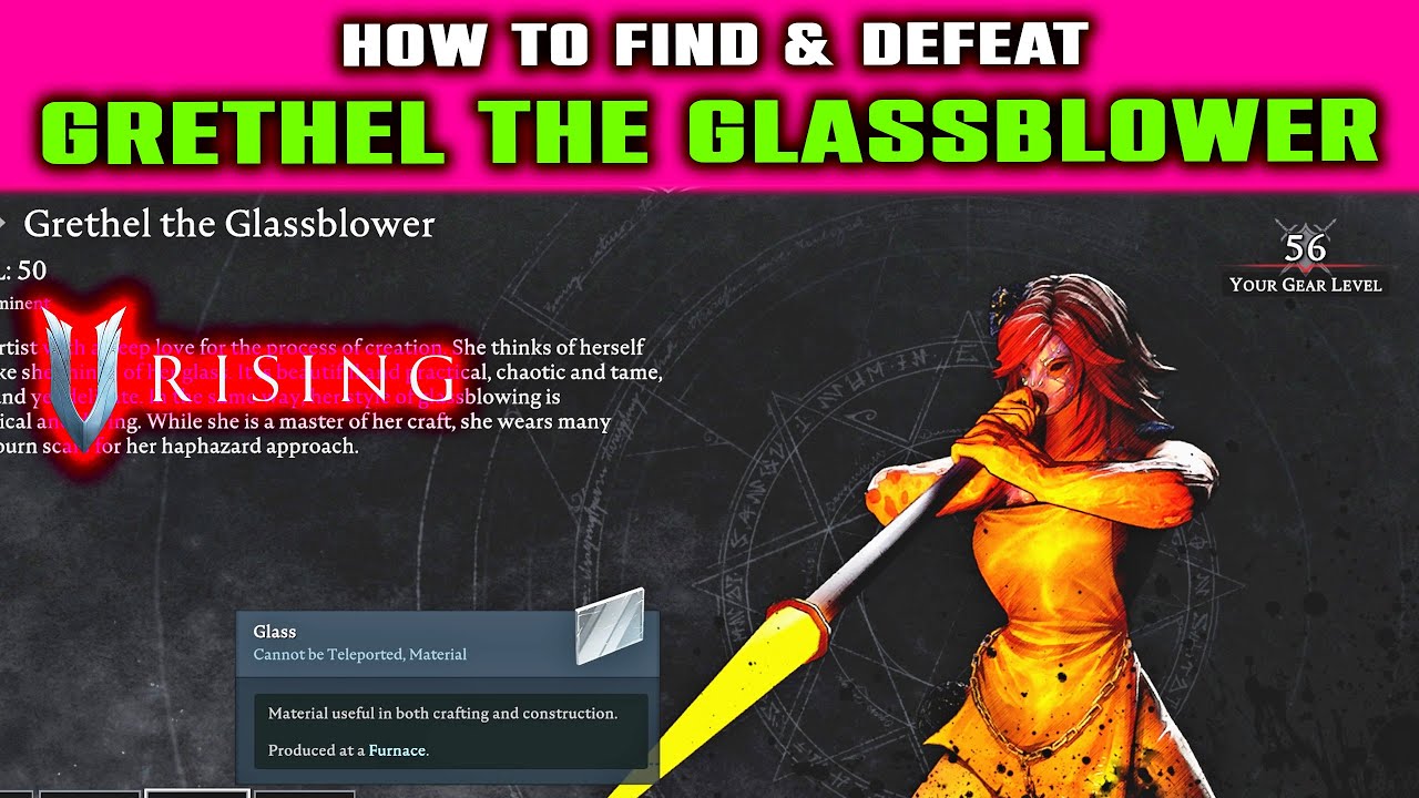 V Rising: How to Find & Defeat GRETHEL THE GLASSBLOWER BOSS - Unlock Glass & Blood Rose Potion