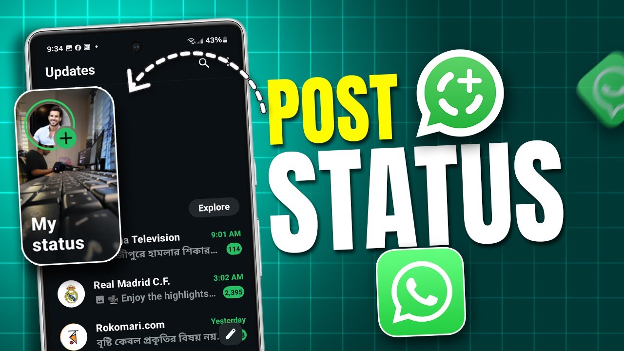 Как опубликовать статус в WhatsApp | Обновление статуса в WhatsApp