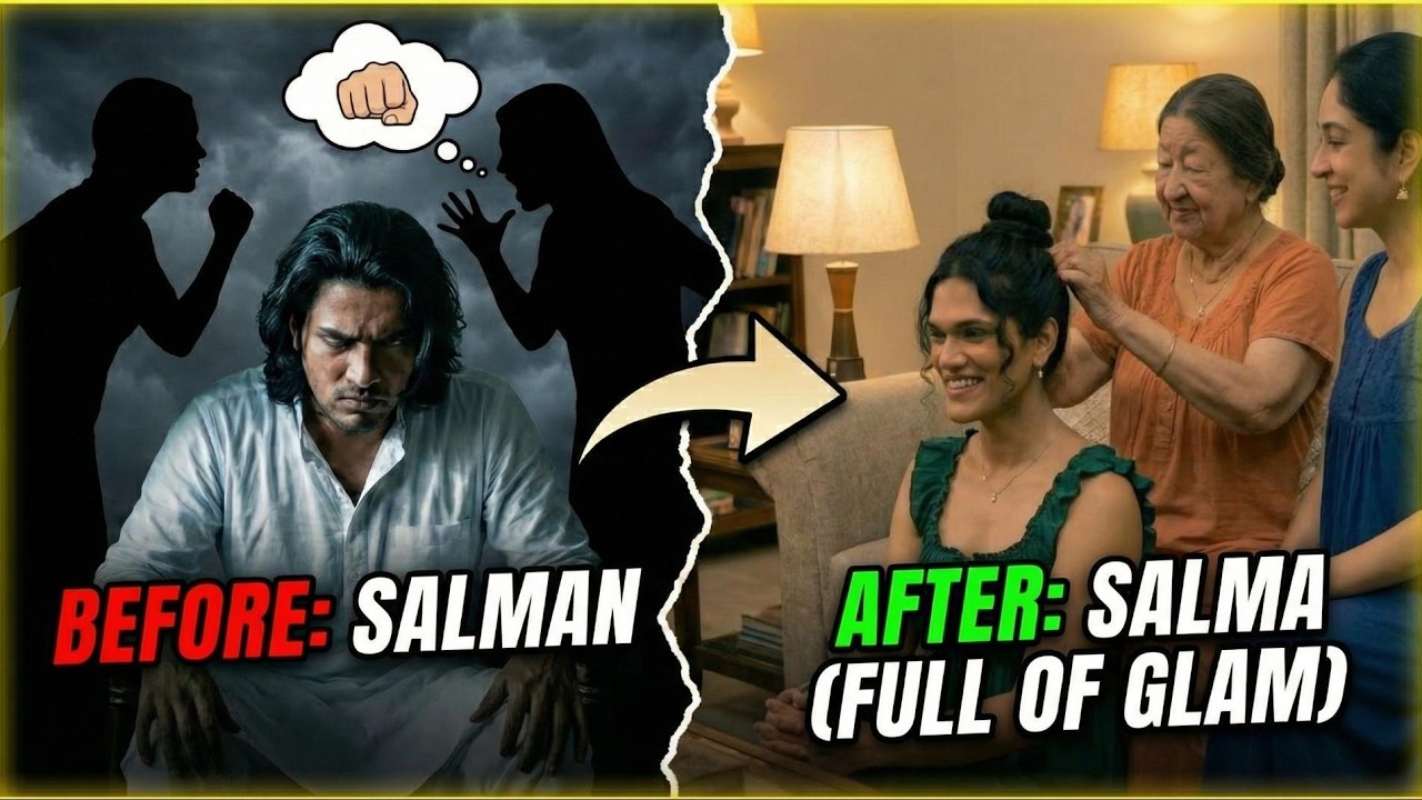 Salman bana Salma! 💄 Part 2: Ammi ne pehnaya baby doll #boytogirlmakeup #maletofemaletransformation