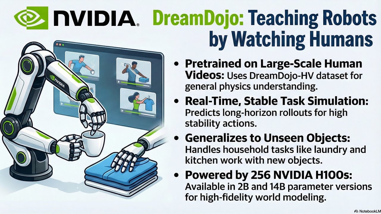 DreamDojo: Scaling Robot World Models via Human Video Pretraining
