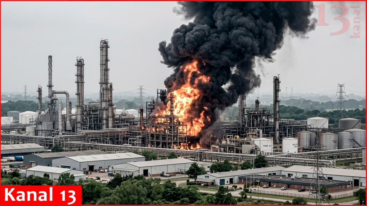 Масштабный пожар на Антипинском нефтеперерабатывающем заводе в Тюмени