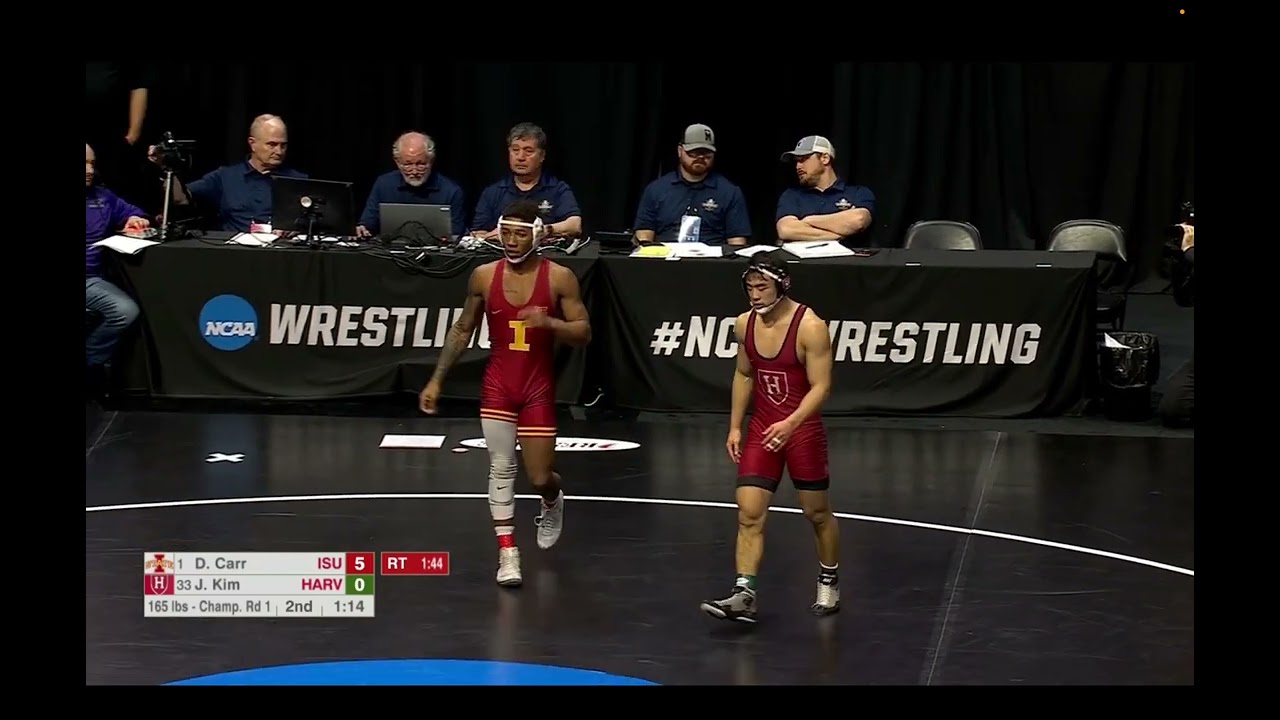 165lbs David Carr (Iowa State) vs Josh Kim (Harvard)